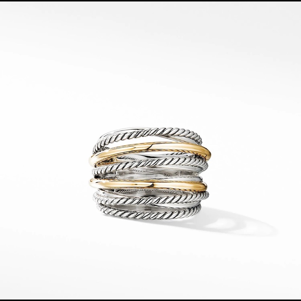 David Yurman: The Crossover Collection® Wide Ring with 18K Yellow Gold